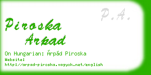 piroska arpad business card