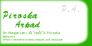 piroska arpad business card